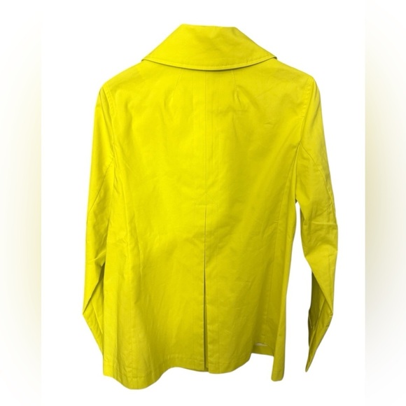 Banana Republic Double Breasted Neon Yellow Mac Jacket Size Small - Picture 3 of 6